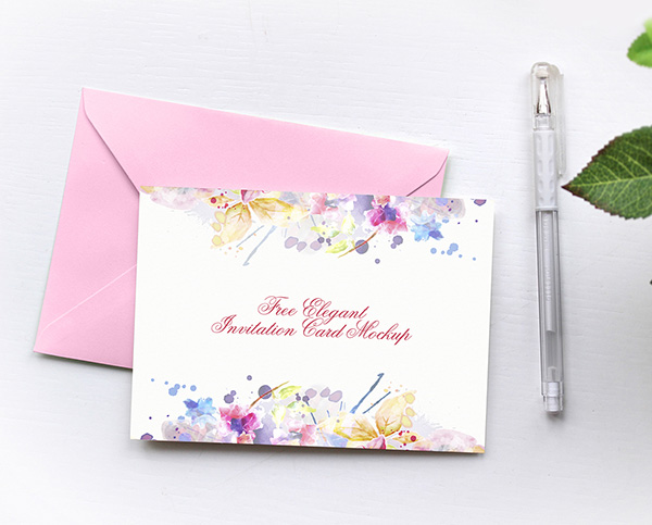Free Elegant Invitation Card Mockup