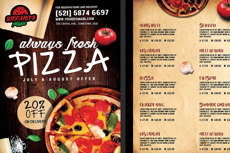 Pizza Menu Printing Nyc 2