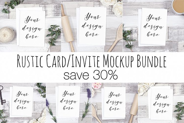 Rustic Card Mockup Bundle